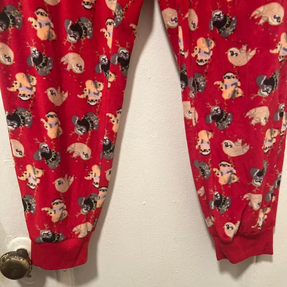 Goodnight Kiss Warm Soft Sloth Pijama Jogger Pants Size L